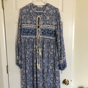 Long Sleeve Floral Maxi Dress, L